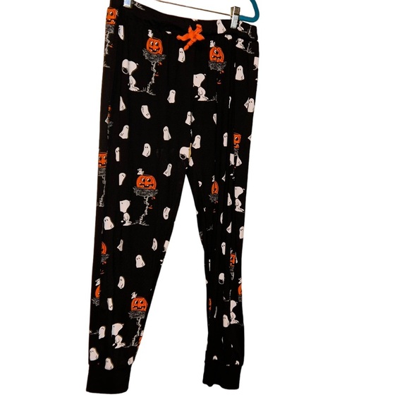 2 PC MUNKI MUNKI PEANUTS SNOOPY HALLOWEEN WOMENS PAJAMA Pant SET Lounge Large L - Picture 3 of 5